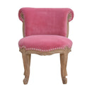 Paola Unique Pink Velvet Studded Chair by Lavishway | Bedroom Chairs-57930
