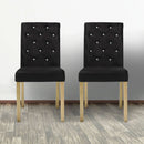 Paris Black Dining Velvet Chair Set of 2 by Lavishway | Dining Chairs-33589
