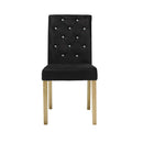 Paris Black Dining Velvet Chair Set of 2 by Lavishway | Dining Chairs-33590