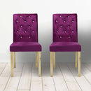 Paris Purple Dining Velvet Chair Set of 2 by Lavishway | Dining Chairs-33574