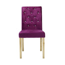 Paris Purple Dining Velvet Chair Set of 2 by Lavishway | Dining Chairs-33575