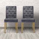 Paris Silver Dining Velvet Chair Set of 2 by Lavishway | Dining Chairs-33564