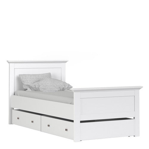 Paris White Underbed Drawer For Single Bed