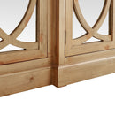 Parker Natural Wood 4 Door Mirrored Sideboard by Lavishway | Sideboards-24291
