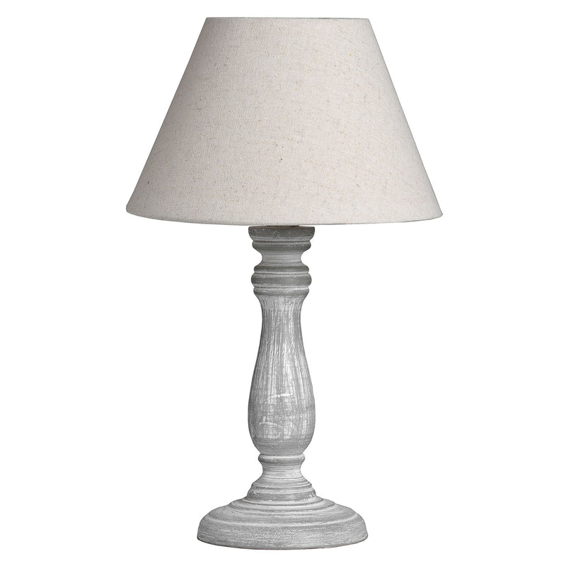 Paros Wood & Linen Antique Table Lamp by Lavishway | Table Lamps-51432