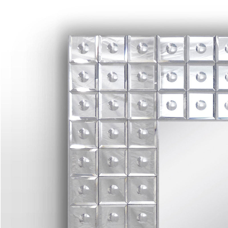 Parrilla Silver Square Wall Mirror by Lavishway | Wall Mirrors-23091