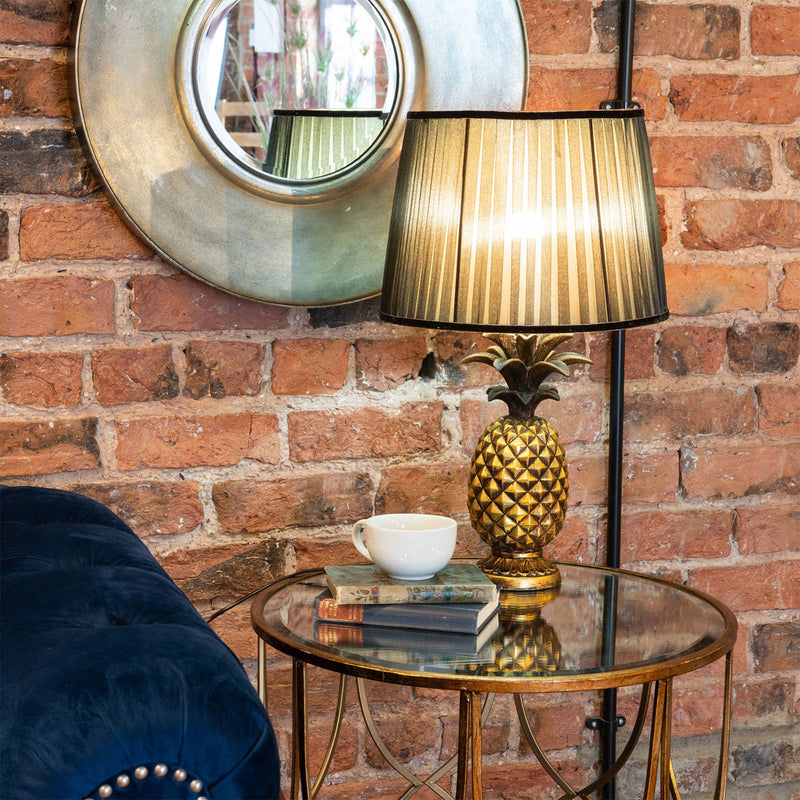 Peacock Gold Base & Black Shade Table Lamp by Lavishway | Table Lamps-51405