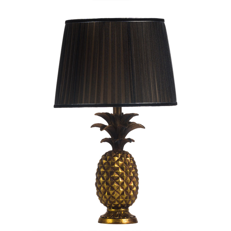 Peacock Gold Base & Black Shade Table Lamp by Lavishway | Table Lamps-51406