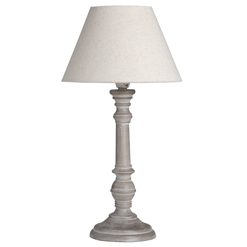 Pella Beige Fabric Classic Table Lamp by Lavishway | Table Lamps-51428