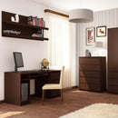 Pello Dark Mahogany 1 Door Desk by Lavishway | -44661