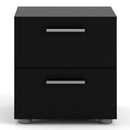 Pepe Black Wooden 2 Drawers Bedside Table