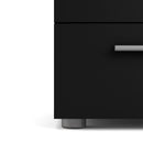 Pepe Black Wooden 2 Drawers Bedside Table