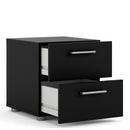 Pepe Black Wooden 2 Drawers Bedside Table