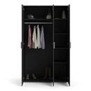 Pepe Black Wooden 3 Doors Wardrobe