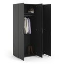 Pepe Black Wooden 3 Doors Wardrobe