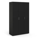 Pepe Black Wooden 3 Doors Wardrobe