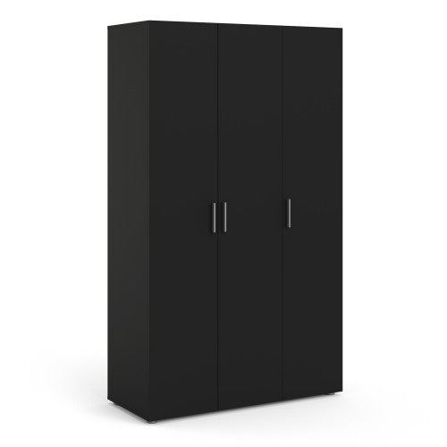 Pepe Black Wooden 3 Doors Wardrobe