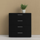 Pepe Black Wooden 4 Chest of Drawers