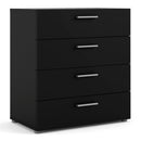 Pepe Black Wooden 4 Chest of Drawers