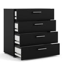 Pepe Black Wooden 4 Chest of Drawers