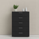 Pepe Black Wooden 5 Chest Of Drawers