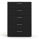 Pepe Black Wooden 5 Chest Of Drawers