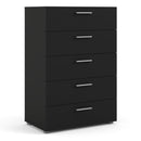 Pepe Black Wooden 5 Chest Of Drawers