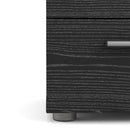 Pepe Black Woodgrain Finish 2 Drawers Bedside