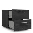 Pepe Black Woodgrain Finish 2 Drawers Bedside