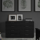 Pepe Black Woodgrain Wide 8 Chest of Drawers