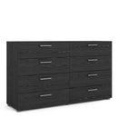 Pepe Black Woodgrain Wide 8 Chest of Drawers