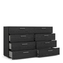 Pepe Black Woodgrain Wide 8 Chest of Drawers