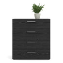 Pepe Black Woodgrain Wood 4 Chest of Drawers