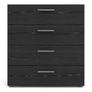 Pepe Black Woodgrain Wood 4 Chest of Drawers