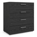 Pepe Black Woodgrain Wood 4 Chest of Drawers