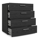 Pepe Black Woodgrain Wood 4 Chest of Drawers