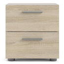 Pepe Oak Finish 2 Drawers Wood Bedside Table