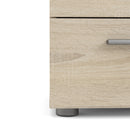 Pepe Oak Finish 2 Drawers Wood Bedside Table