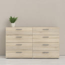 Pepe Oak Finish Wide Wood 8 Chest Of Drawers