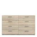 Pepe Oak Finish Wide Wood 8 Chest Of Drawers