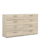 Pepe Oak Finish Wide Wood 8 Chest Of Drawers