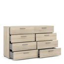 Pepe Oak Finish Wide Wood 8 Chest Of Drawers