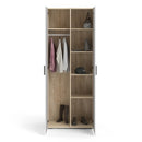 Pepe Oak & White High Gloss 2 Doors Wardrobe