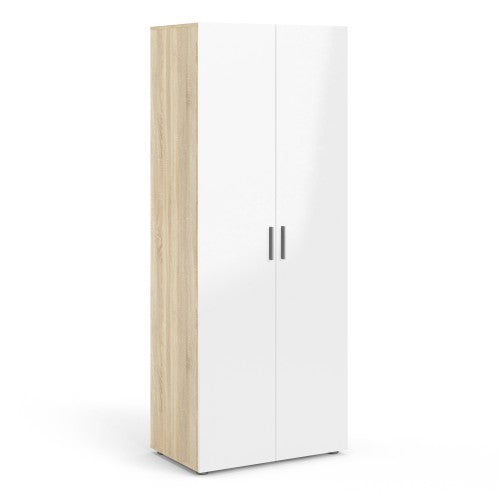 Pepe Oak & White High Gloss 2 Doors Wardrobe