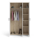 Pepe Oak & White High Gloss 3 Doors Wardrobe