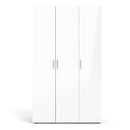 Pepe Oak & White High Gloss 3 Doors Wardrobe