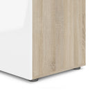 Pepe Oak & White High Gloss 3 Doors Wardrobe
