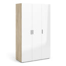 Pepe Oak & White High Gloss 3 Doors Wardrobe