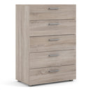 Pepe Truffle Oak Finish 5 Chest Of Drawers