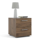 Pepe Walnut Finish 2 Drawers Bedside Table